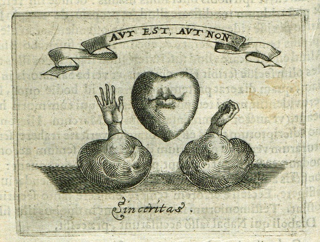 AlicjaBielak's tweet photo. Sincerity? It simply exists or not. Tomasz Treter, "Symbolica vitae Christi meditatio" (Brunsbergae 1612) #twitterstorians #emblem #earlyprint https://t.co/lgZYRBLTGW