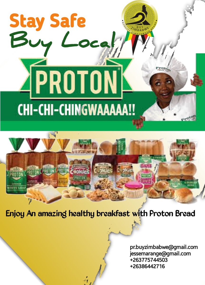 BuyZimbabwe (@buyzimbabwe) on Twitter photo Sourcing inputs from Zimbabwe, fresh is baked into everything they do. Products are baked to quality treats. Come join the freshness with delicious bread and treats baked every day.
<a href="/ProtonBakers/">Proton Bakers</a> <a href="/SPARZimbabwe/">SPAR Zimbabwe</a> <a href="/OKZimbabwe/">OK_Zimbabwe</a> <a href="/metropeech_zim/">Metro Hypermarket</a> <a href="/DairibordLtd/">Dairibord Zimbabwe Private Limited</a> <a href="/FarmingZw/">Farming.co.zw</a> <a href="/Min_of_IC/">Ministry of Industry and Commerce</a> Sourcing inputs from Zimbabwe, fresh is baked into everything they do. Products are baked to quality treats. Come join the freshness with delicious bread and treats baked every day.
<a href="/ProtonBakers/">Proton Bakers</a> <a href="/SPARZimbabwe/">SPAR Zimbabwe</a> <a href="/OKZimbabwe/">OK_Zimbabwe</a> <a href="/metropeech_zim/">Metro Hypermarket</a> <a href="/DairibordLtd/">Dairibord Zimbabwe Private Limited</a> <a href="/FarmingZw/">Farming.co.zw</a> <a href="/Min_of_IC/">Ministry of Industry and Commerce</a>