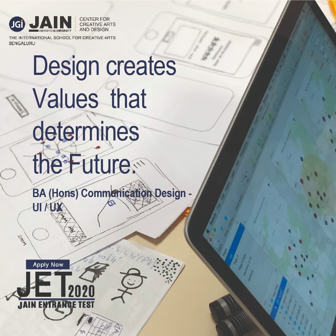 CCAD23132105's tweet photo. Learn the art behind how a product feels and how it is laid out .Apply now for JET 2020 and enroll for BA(Hons)/MA Communication Design - UI/UX
#jainuniversity #jet2020 #jainccad #uiux https://t.co/D658dG2X2c