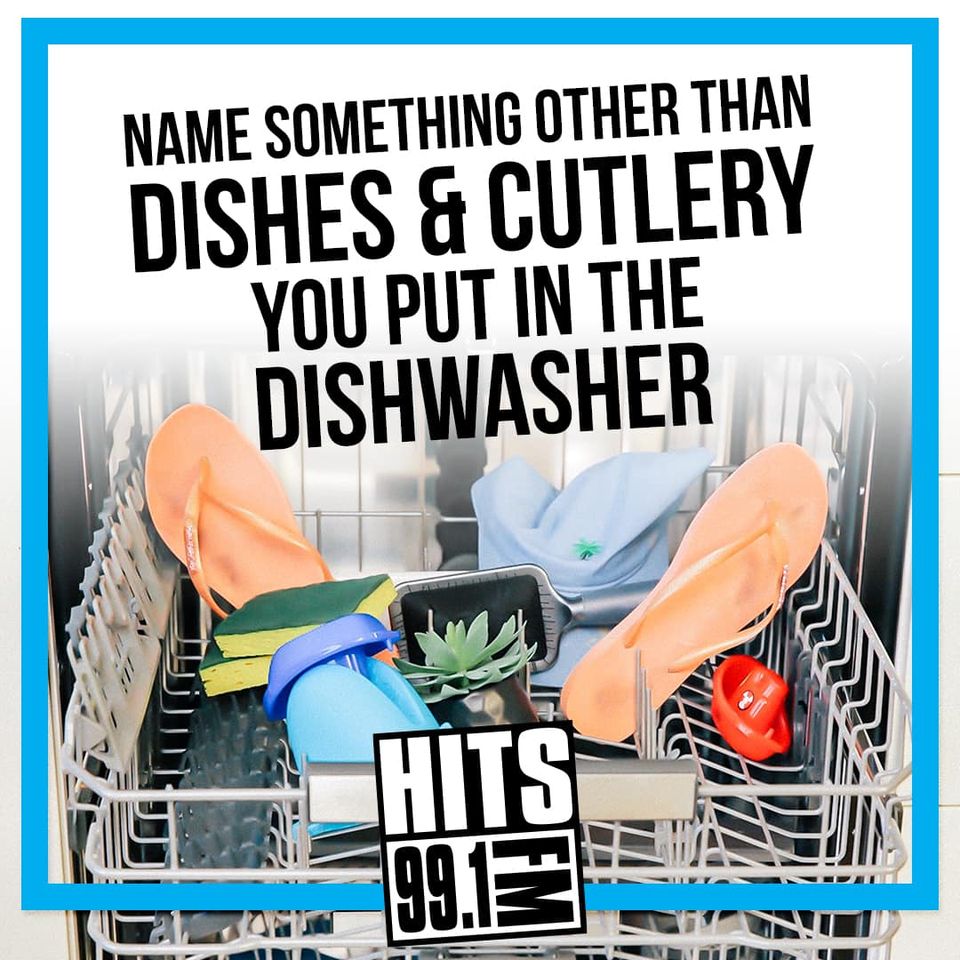 Baseball hats in the top rack? Sneakers too? Keliegh wonders if you can wash your underwear in there? Besides the obvious, what are you washing in the dishwasher?
#hitsmorningsbradandkeliegh