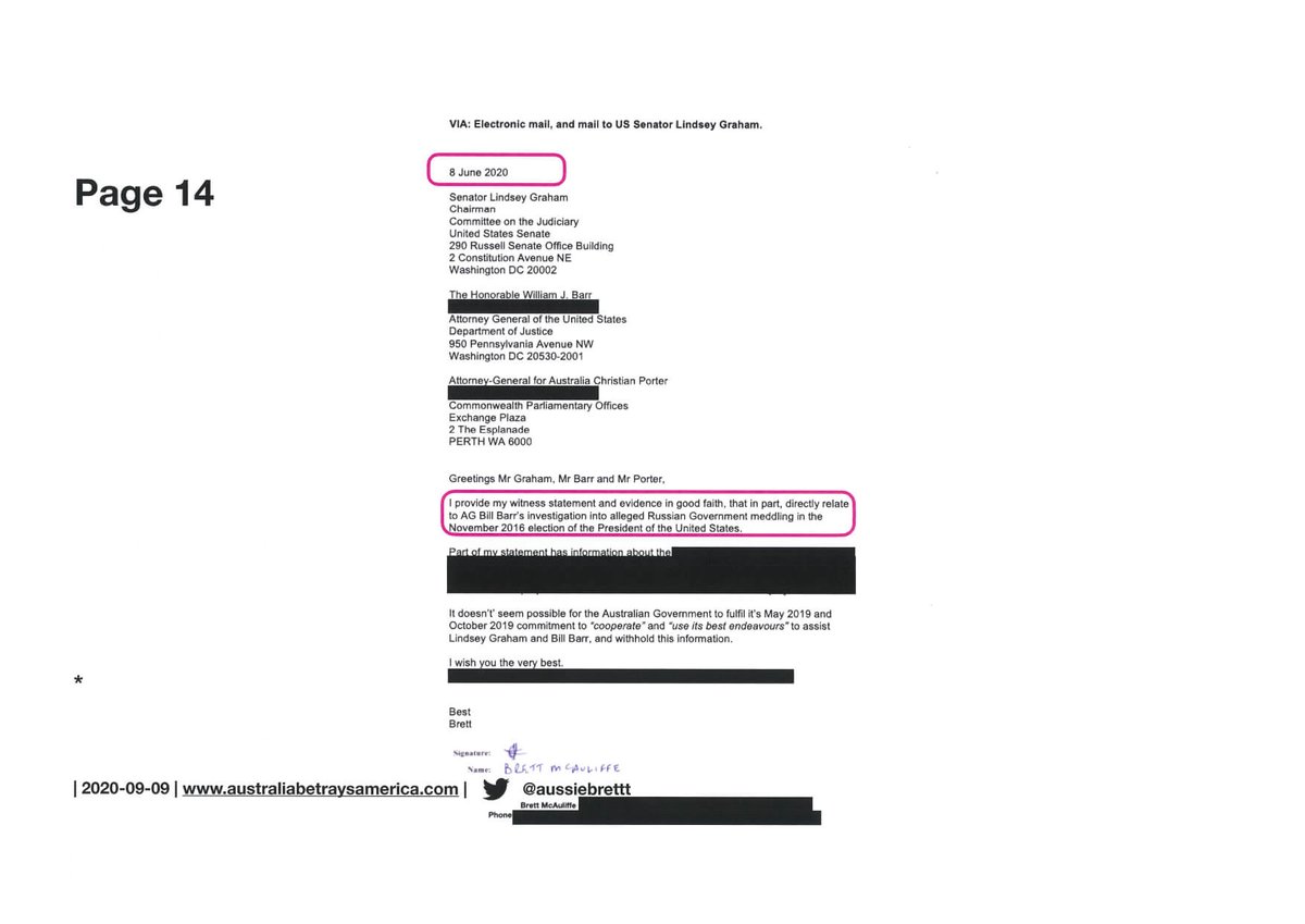 2) In the past few days Brett McAuliffe ( @aussiebrettt) has publicly outlined ...... the SWORN evidence he provided to  #Barr/ #Durham at the DOJ and  #Graham in the Senate.This entails an ‘Act of War’ against ‘The People of the United States’ by FVEY (Five Eye) Governments.