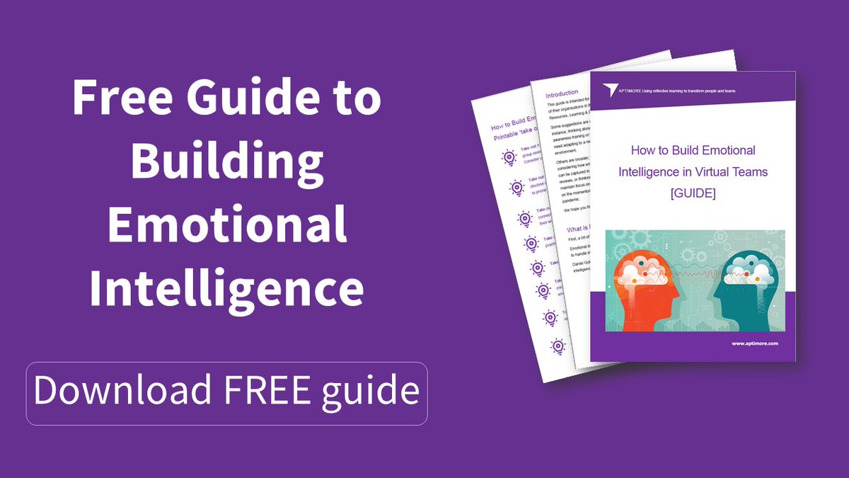 aptimore's tweet photo. Download our Guide on Building Emotional Intelligence in Virtual Teams to learn how to raise or nurture the emotional intelligence of your remote teams. Find out more. https://t.co/Ufbe3tz1Q4 https://t.co/ql5b6MmNdB