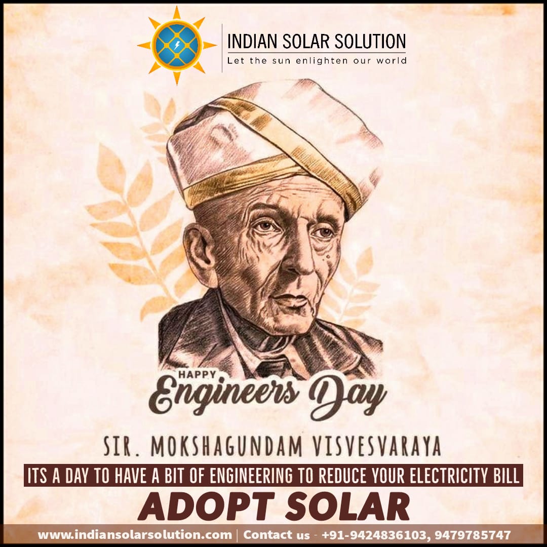 IndianSolar1's tweet photo. #HappyEngineersDay2020 
#AdoptSolar
#Gosolar https://t.co/NK9WcFcMQp