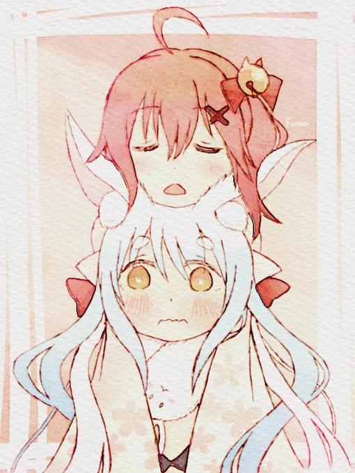 耳の間に挟まるのが好き
 #miko_Art #ぺこらーと 