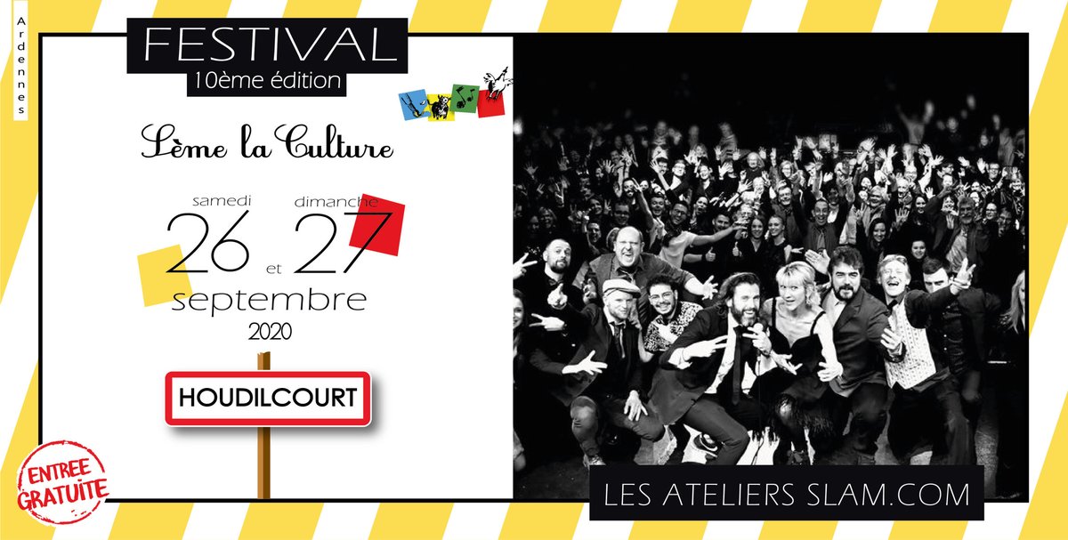 SemeLaCulture's tweet photo. [UN JOUR, UN ARTISTE]
📆 Plus que 12 jours avant le festival 
Aujourd'hui, on vous présente Les Ateliers Slam. com !

Vous pourrez les retrouver sur la ferme d'Houdilcourt le dim. 27/09 à partir de 14h !

👉 On compte sur vous 
Plus d'infos : https://t.co/sYSm1wSsng https://t.co/8p9lMitLEO