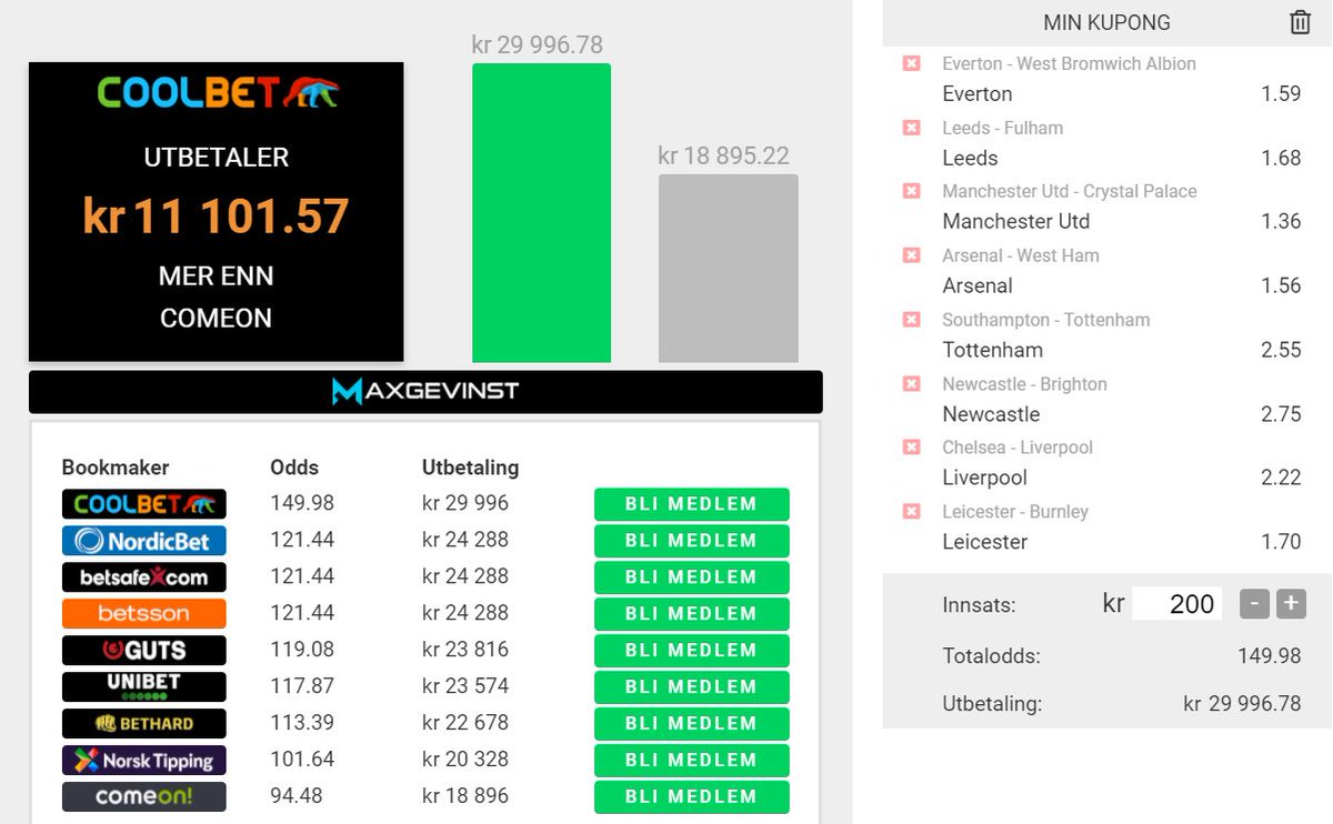 Oddshjelp's tweet image. Helgens kamper i #PremierLeague 🏴󠁧󠁢󠁥󠁮󠁧󠁿
Gi et likerklikk ♥️ og nevn et lag du tror vinner ⚽️

Gir ut en oddsbonus på 1000kr i kveld 💰

#2pl #2fotball #PL