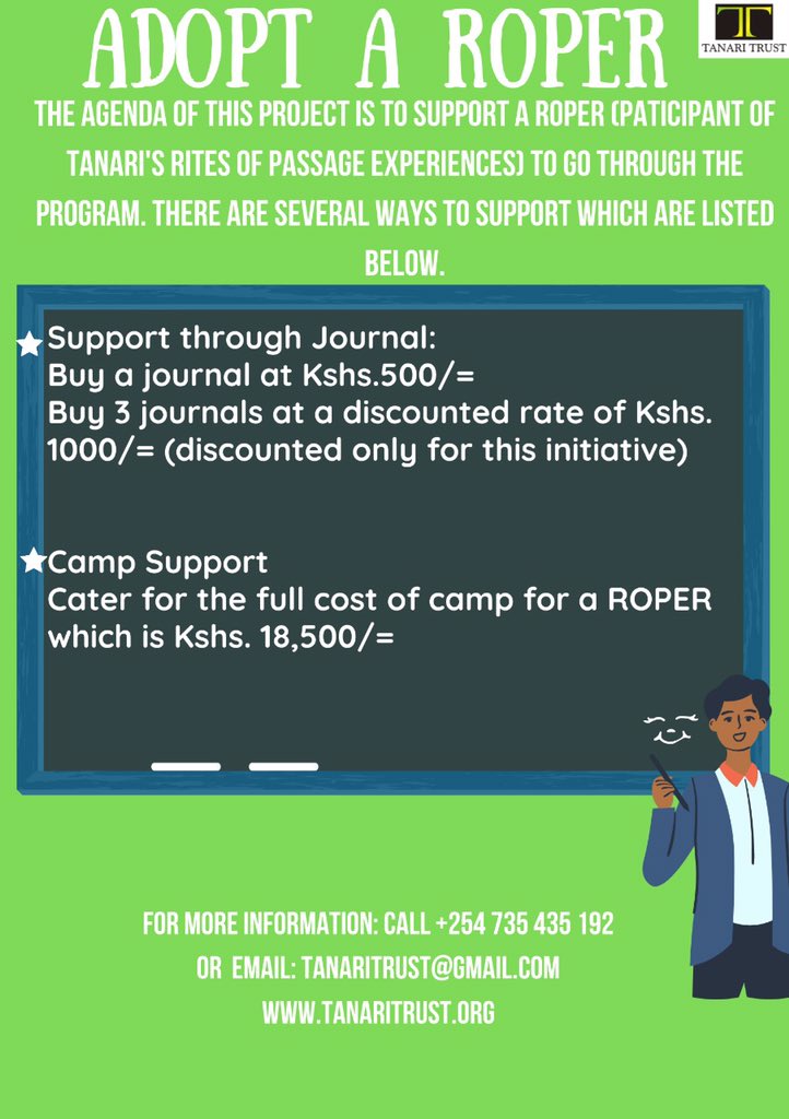 TanariTrust's tweet image. Our adopt a ROPEr project is still ongoing 😊However you can support Will be greatly appreciated! 
See posters for more details on how you can take part in this project. 
God bless you all 😊 #SupportLearning #TransitionProgram #schoolsreopening