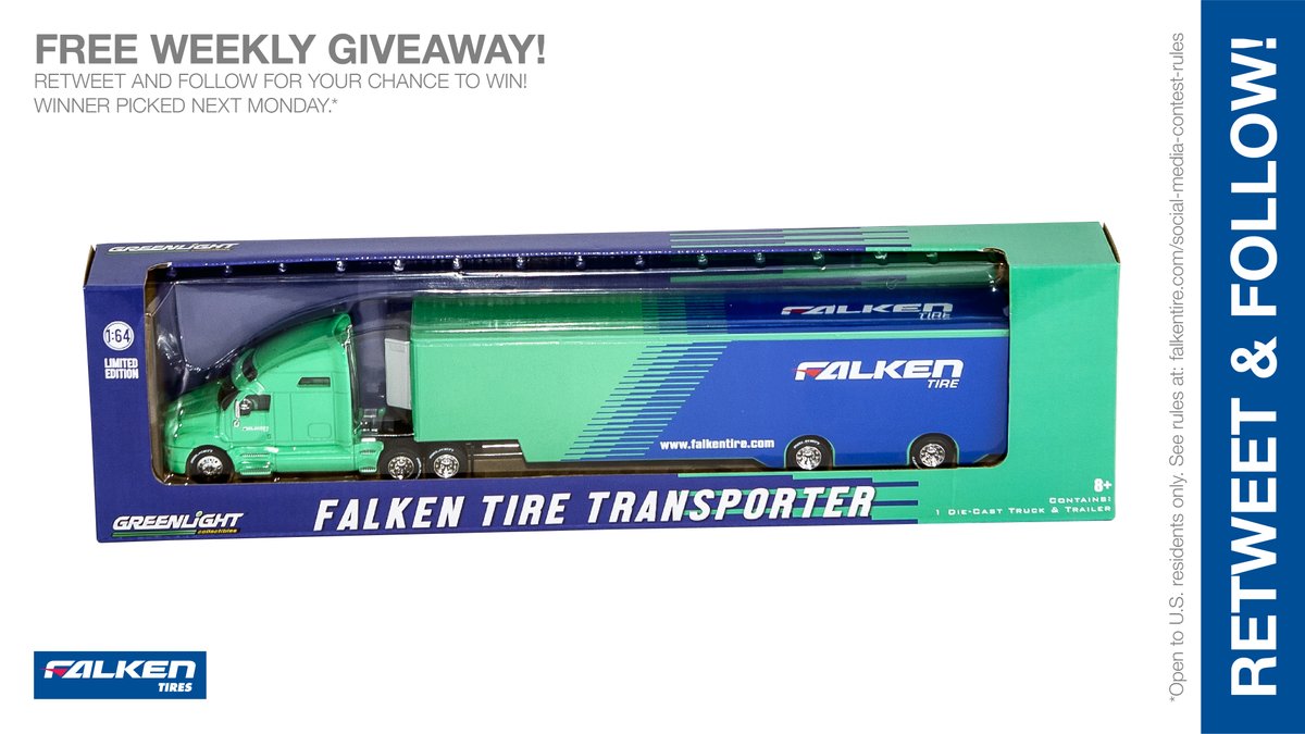 1:64 scale <a href="/GLCollectibles/">GreenLight Collectibles</a> #FalkenTire Transporter weekly #giveaway #contest. RT &amp; follow #FalkenTire to enter to #win this #prize or other #swag! Day2 Rules: bit.ly/2grA0A4