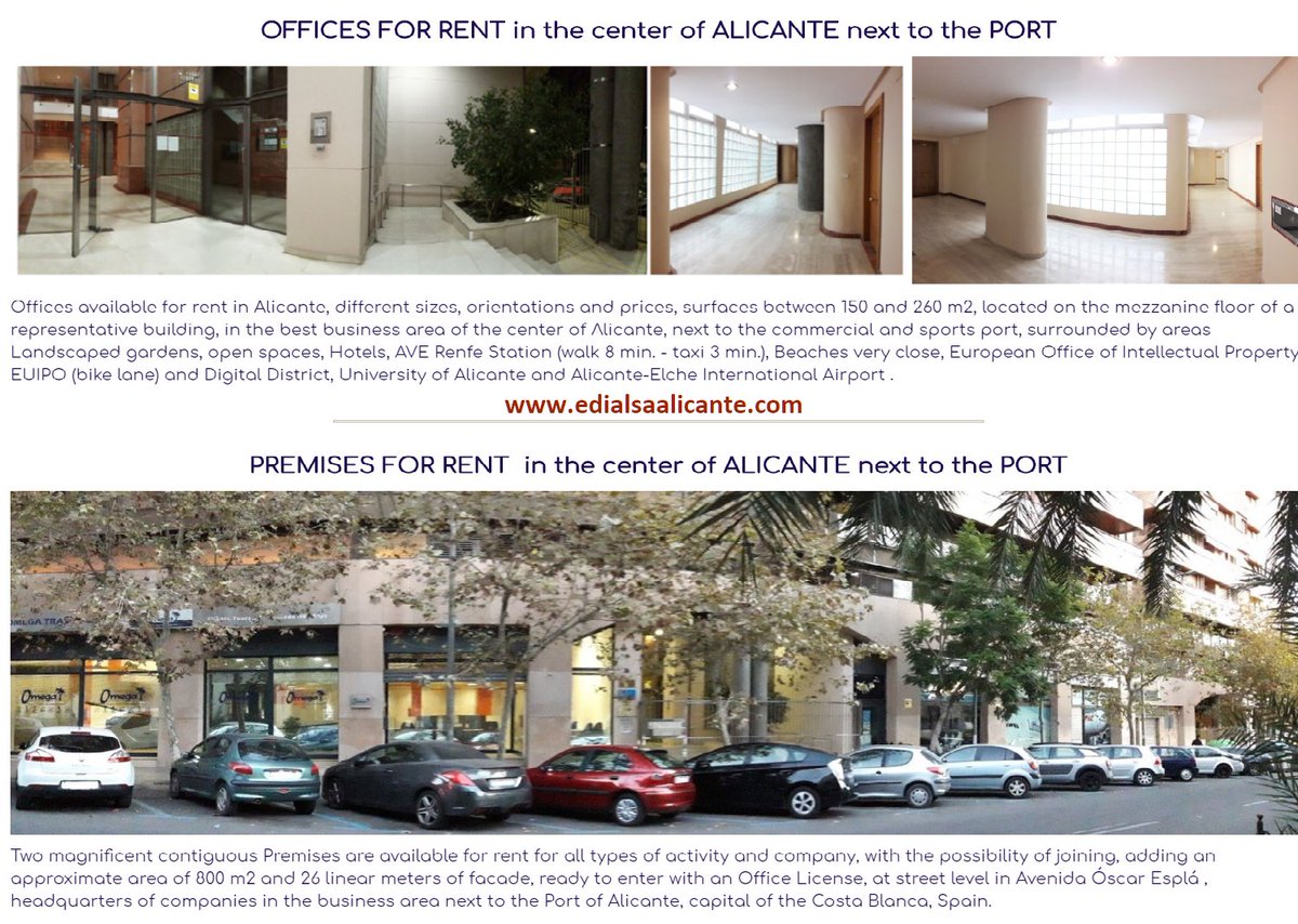 edialsa's tweet image. ¿Necesita trasladar su Empresa?¿Expandir su Negocio en la Costa Blanca? Magníficas Oficinas ubicación estratégica pie de calle, Centro #Alicante junto al Mar #oficinas #RealEstate #alquileroficinas #InternationalAirport  #FacilitiesManagement #empresas #offices #business #Retail