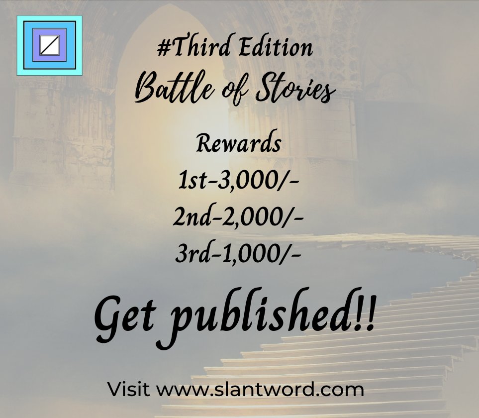 slantword's tweet photo. Let's get your pen rolling!! Write an amazing short story for this contest. Visit https://t.co/7WOVSwSLOt
#Slantword #Slantstory #battleofstories #shortstorywriting #shortstorywritingcompetition #writing #writers https://t.co/5AXlkB0HbP
