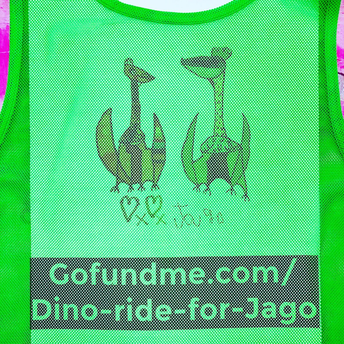 A sneak peek at the dads’ cycling bibs for this Sunday’s #DinoRideForJago - Bounds Green to Brighton and back! They’ll be heading out at 6am on their mammoth challenge! Find out more here gofundme.com/Dino-ride-for-… 

@Bambos_MP <a href="/BBCLondonNews/">BBC London</a>
