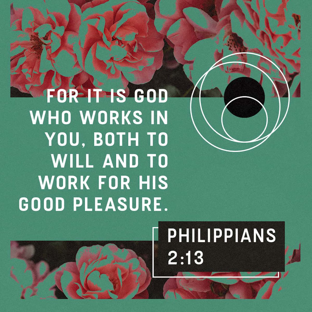 For God is working in you, giving you the desire and the power to do what pleases him.
Philippians…
bible.com/bible/116/php.…