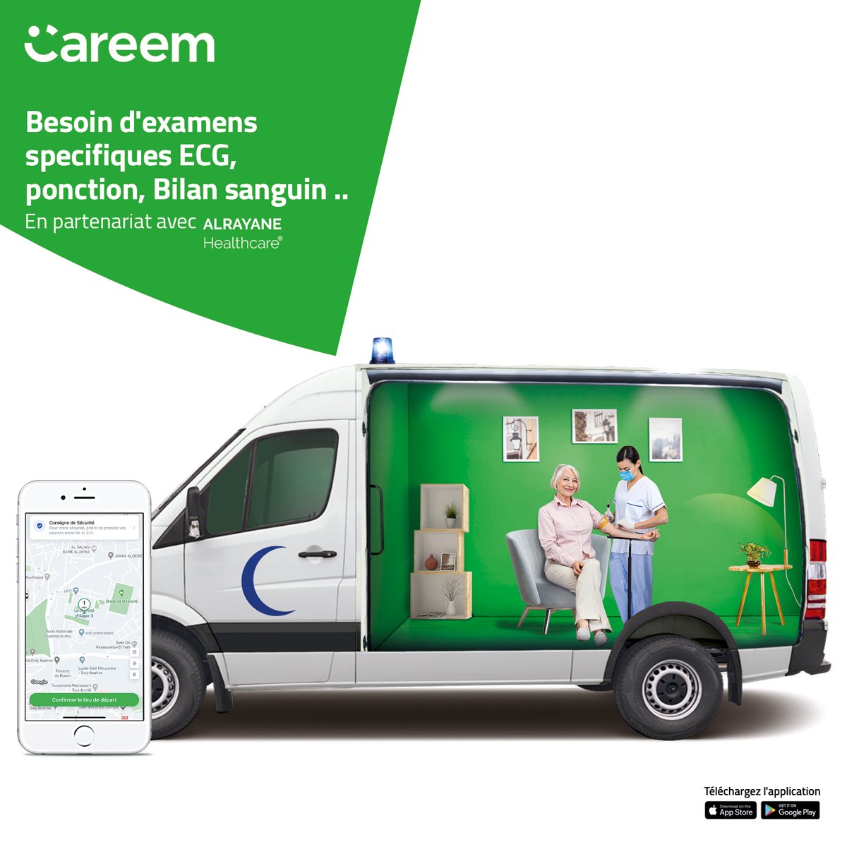 ado_algiers's tweet photo. Début avril, nous avons eu l’idée de connecter @Careem à AL RAYANE healthcare, une jeune startup algerienne, pour proposer des soins à domicile. 
Résultat aujourd’hui, les soins à domicile sont intégrés dans la super app Careem. 
#EnergyBeatsTalent https://t.co/DMdJSxiy4d