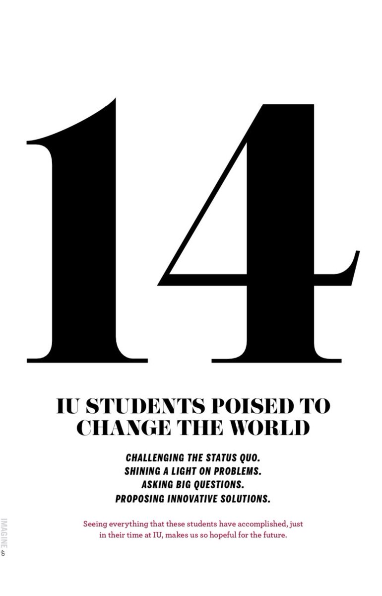 Honored to be named one of “14 Students Poised to Change the World” by Indiana University 🙏

My first two years of medical school have been unlike anything I could have imagined. I am thankful to have met many inspiring individuals who help me strive to be 2% better each day. ❤️