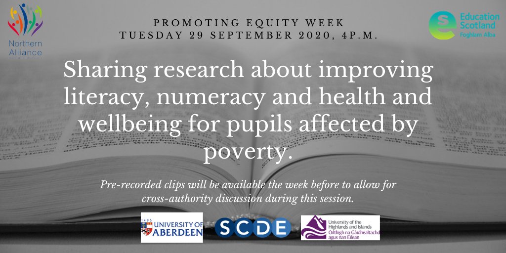 NAPovertyGap's tweet photo. PROMOTING EQUITY WEEK: 
@aberdeenuni and  @ThinkUHI will be sharing their projects as part of the Scottish Attainment Challenge Research Project on 29/9/20 at 4p.m. Sign up to be part of the discussion:https://t.co/Rrm6PT2lO4 
#NA2020Equity #collaboration @NAllianceScot https://t.co/YaX29r0LgK