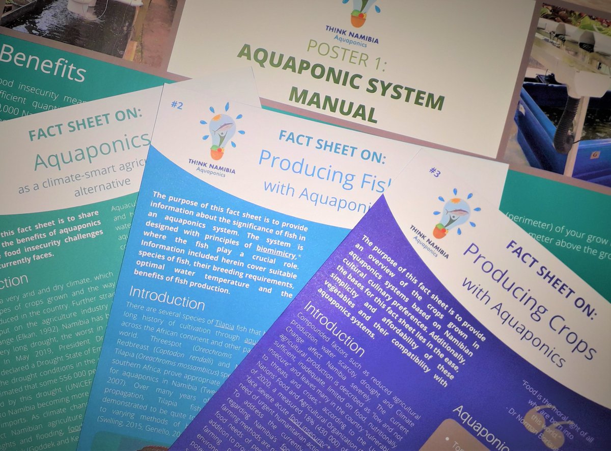 ThinkNamibia's tweet photo. We are excited to announce the launch of our new fact sheet series and poster.
If you would like to learn more about aquaponics, please check out our online versions on our Facebook page, or get your free copies at our office.
#ThinkNam #HSFNamibia #EmbassyOfFinlandInWindhoek https://t.co/dwQXaykca9
