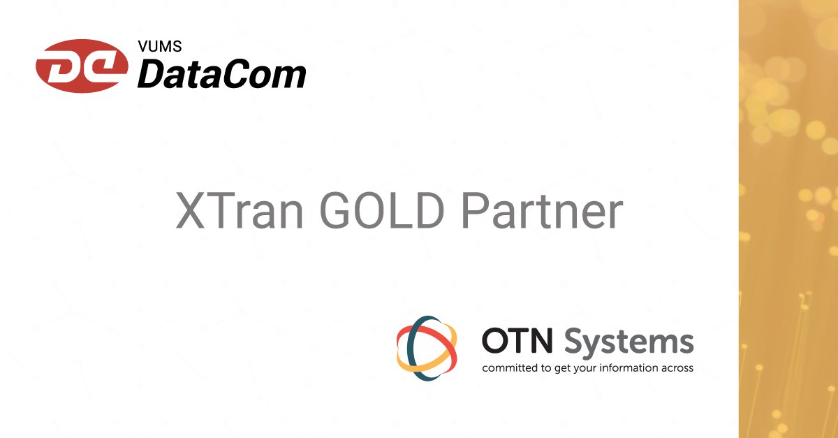 VUMS_DataCom's tweet image. Stali jsme se Gold Partnerem v novém partnerském programu firmy OTN Systems pro XTran portfolio. // We are 
now Gold Partner in the new partner program of OTN Systems for the XTran portfolio.
bit.ly/3ixy03H

#partnership #otnsystems