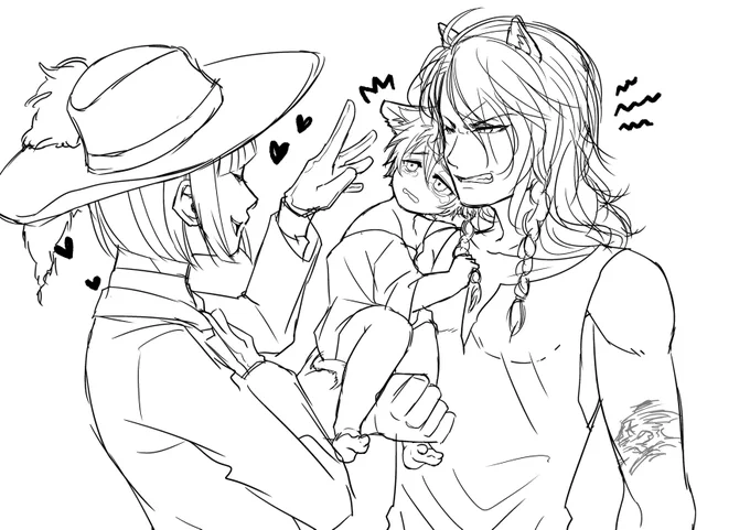 #twst_BL レオラギ+ルクハン
※※年齢操作注意※※

ショタ?がミニョン過ぎてトレビアンする?と威嚇する?さん 