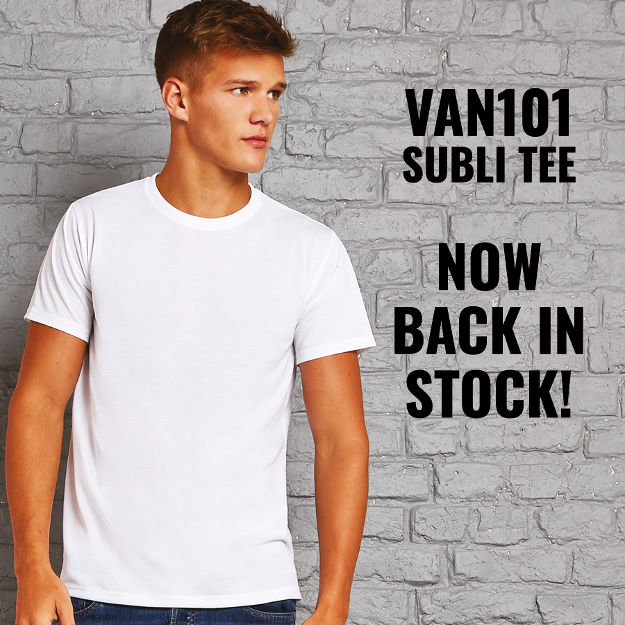 vanillaffp's tweet photo. The VAN101 Men’s Modern Subli Tee is perfect for #sublimation with a great blank canvas to decorate your way. Now back in stock and available from size XS to 3XL https://t.co/KfjmVtnHSt https://t.co/sJupGuEb7m