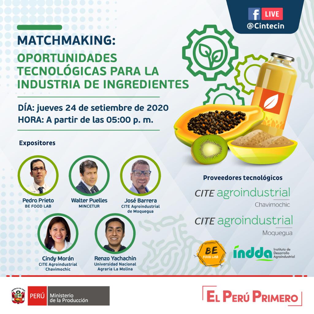 Nuestro Director General <a href="/PrietoHontoriaP/">Pedro Prieto Hontoria</a> estará el próximo 24 de septiembre en el encuentro "Oportunidades Tecnológicas para la Industria de los Ingredientes". No te lo puedes perder 🙂🙂 <a href="/MINPRODUCCION/">Ministerio de la Producción</a> #ingredientesalimentarios