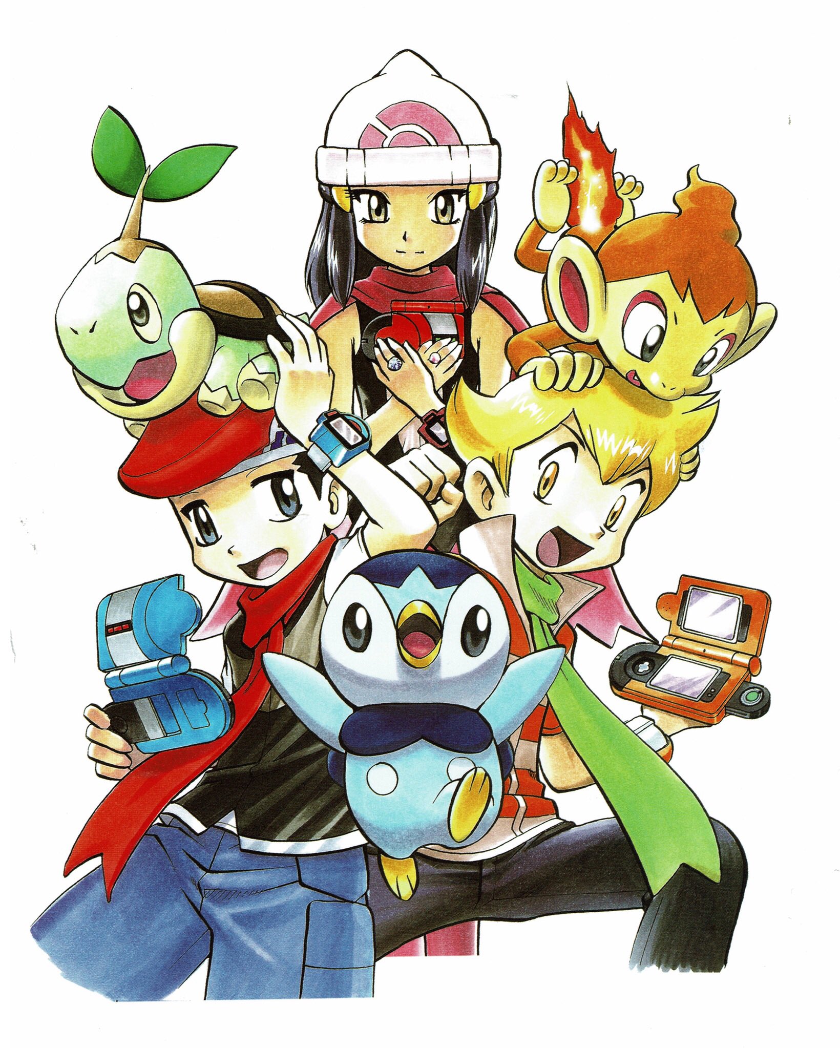 VideoGameArt&Tidbits on X: Pokémon Adventures: Diamond and Pearl Platinum  Vol 1 - cover artwork and art assets that make up the composition.   / X