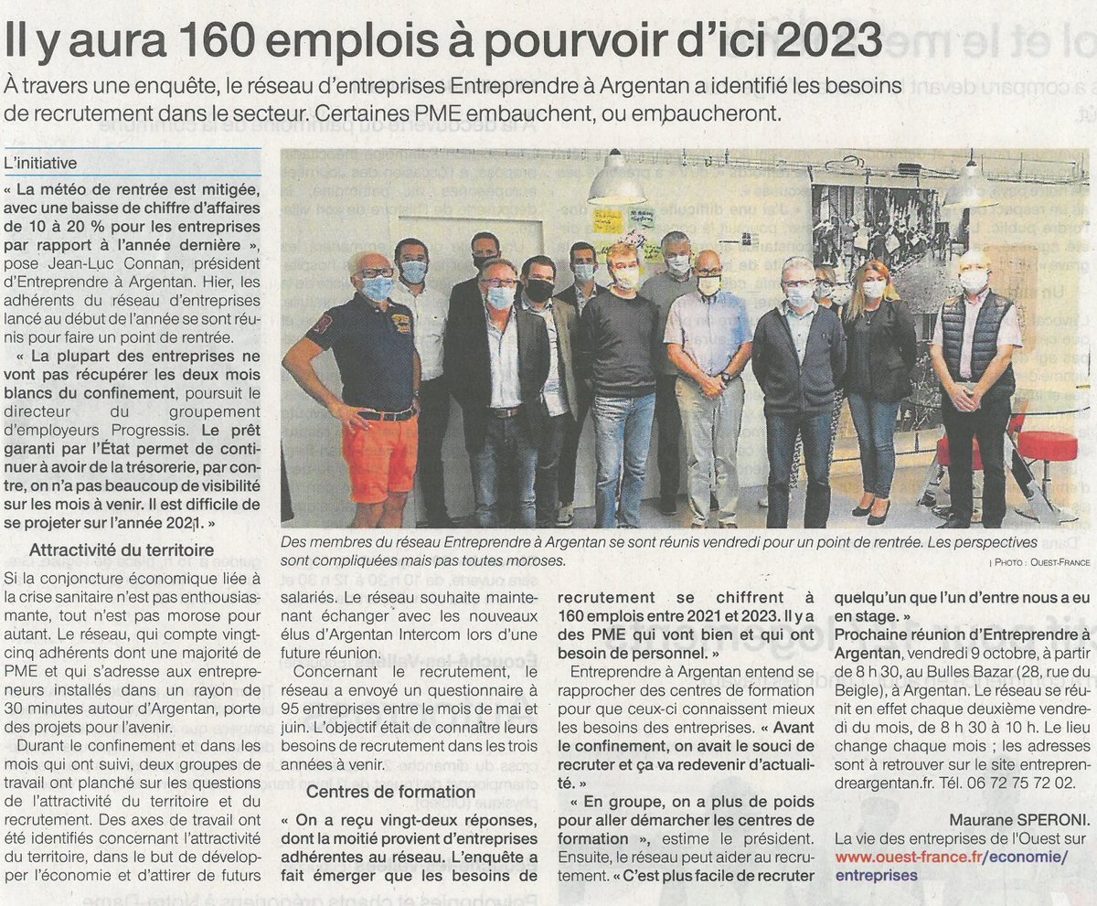 progressisge's tweet photo. Belle rentrée de l'association Entreprendre à Argentan via @OuestFrance61 cc @VilleArgentan @Prefet61 @Journaldelorne @evrard1212 @tendanceouest61 @F3bnormandie @OrneTech https://t.co/IlBq0nF5Yg