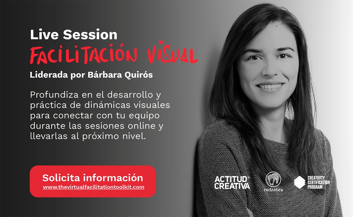 Esta tarde realizaremos la cuarta sesión live de #Facilitación #Virtual. 

Todos los participantes de la Certificación Plus se reunirán en directo en la sesión liderada por <a href="/baquiros/">Bárbara Quirós</a> para desarrollar sus habilidades en dinámicas #visuales.

 bit.ly/31LHwdz