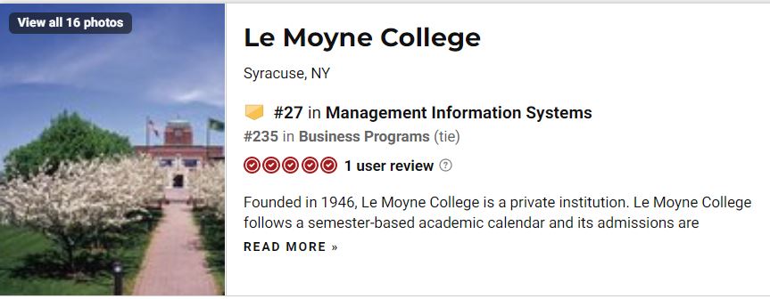 CoreLabsx0's tweet photo. Go, @LeMoyne ! Go, @MaddenSchoolLMC #235 Business Programs
Go, #InformationSystems Program #27 @USNews rankings! Yahoo!
Tx, Prof Lin, Prof Han, faculty, students, alums, friends & #ISProgram #AdvisoryBoard ! https://t.co/bNkinaQKvU