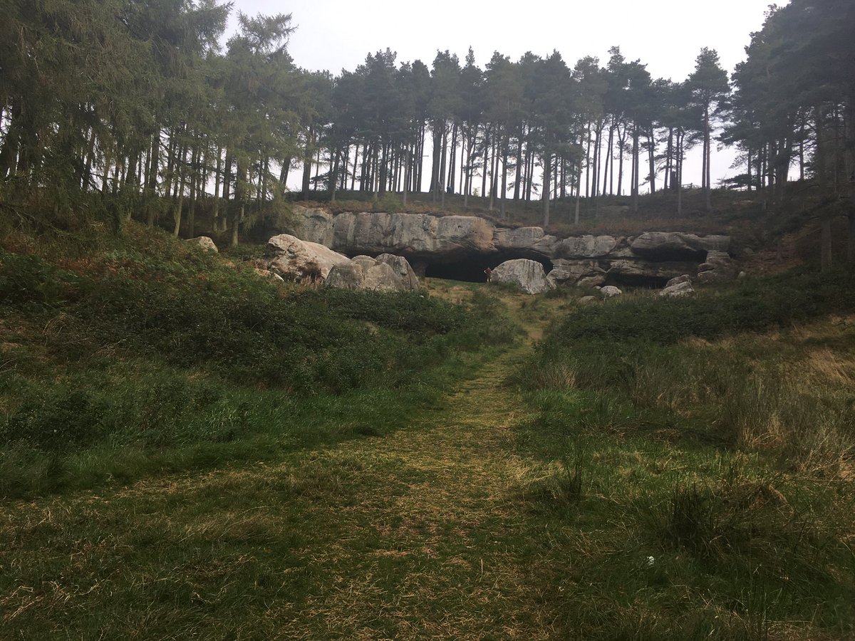 catherinendonny's tweet photo. Rush hour at St. Cuthberts Cave, made famous as resting place of St. C, murder victim ‘Vera’ and is #SocialDistancing https://t.co/yNbu3Q5Cw5