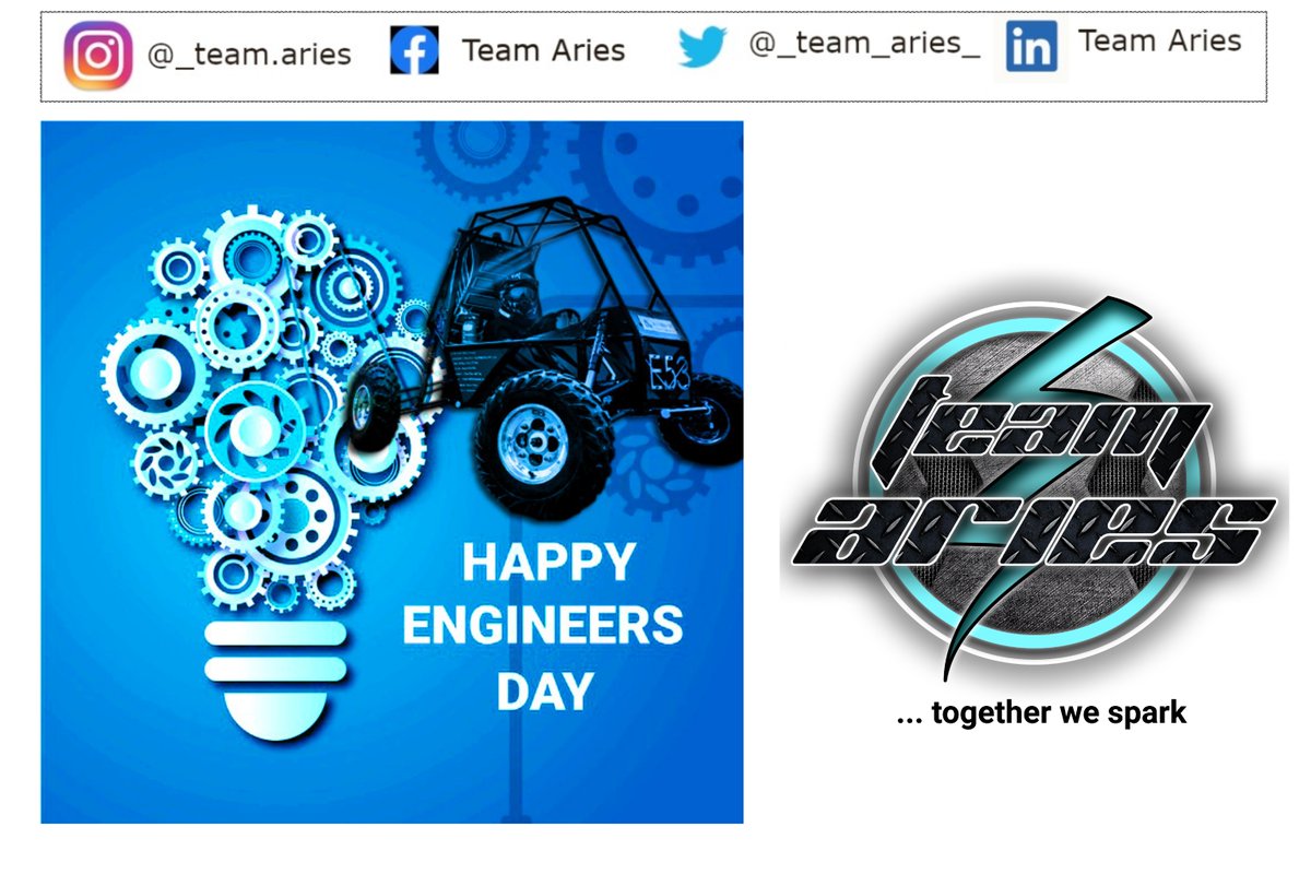 _team__aries_'s tweet photo. This Engineers' Day, let us all rejoice in the innovation and creativity of these exhausting working professionals
Happy Engineers Day..! #EngineersDay2020 #Engineering https://t.co/gAWXjZrR4w