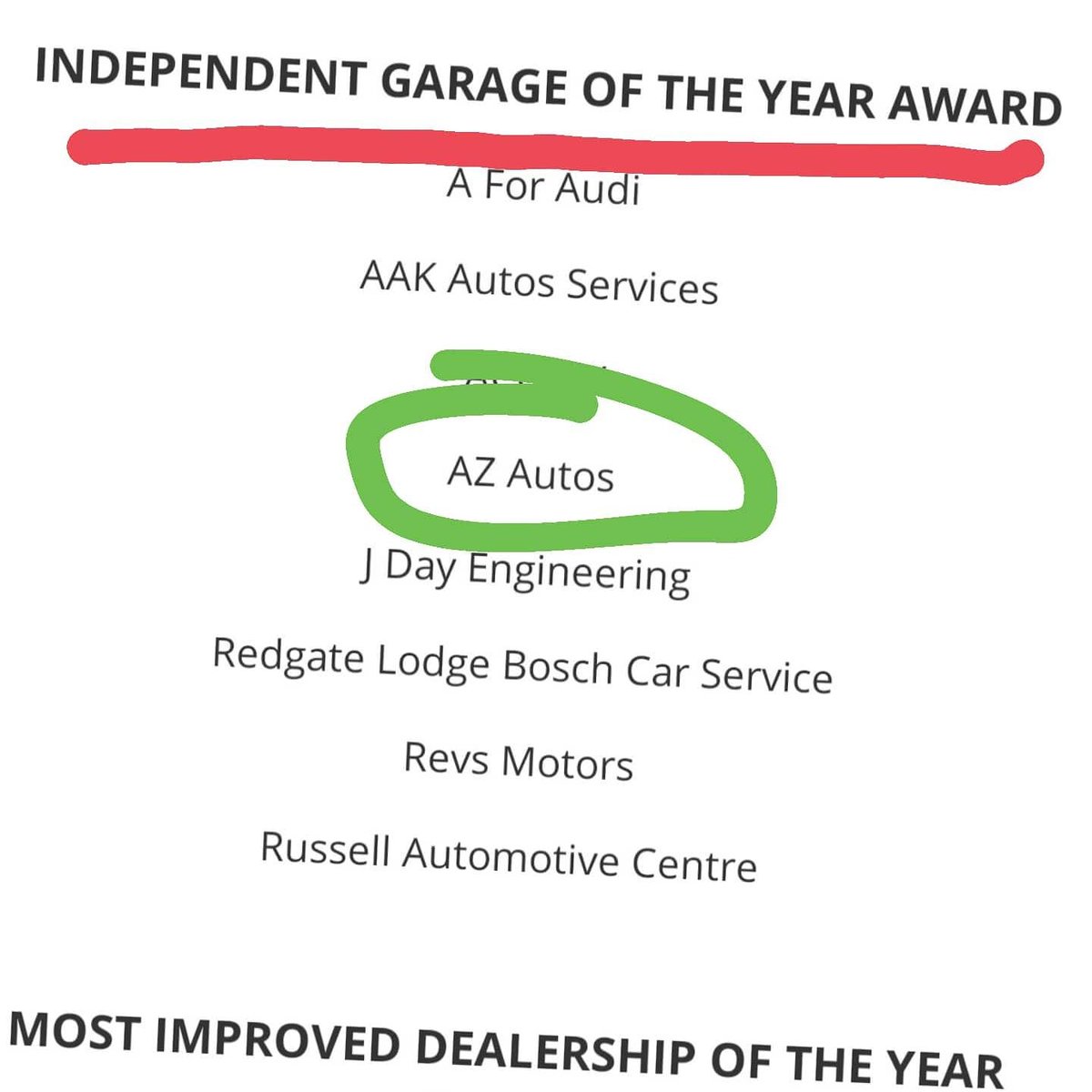 Thank you for shortlisting us <a href="/MotorTraderMag/">MotorTrader</a> for Independent Garage of the Year. Well done to the team for their hard work especially when through these hard times. 🤞🏼 For awards night #motortraderawards #motortrade #localgarage