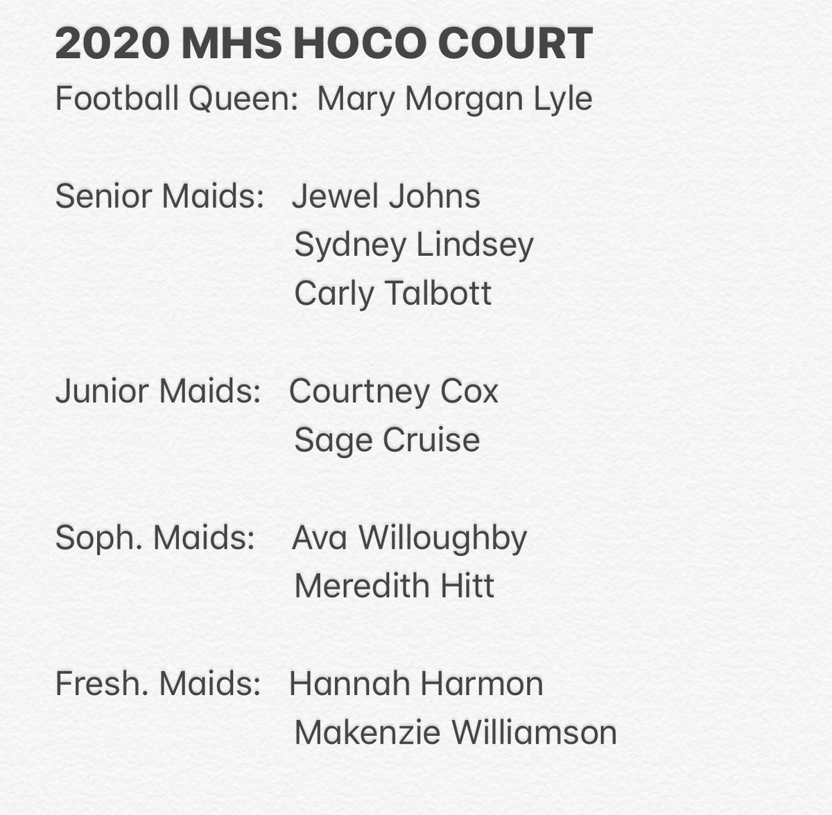 MHSTroopers's tweet photo. Congratulations to our Homecoming Court https://t.co/HJloIE8Sgm