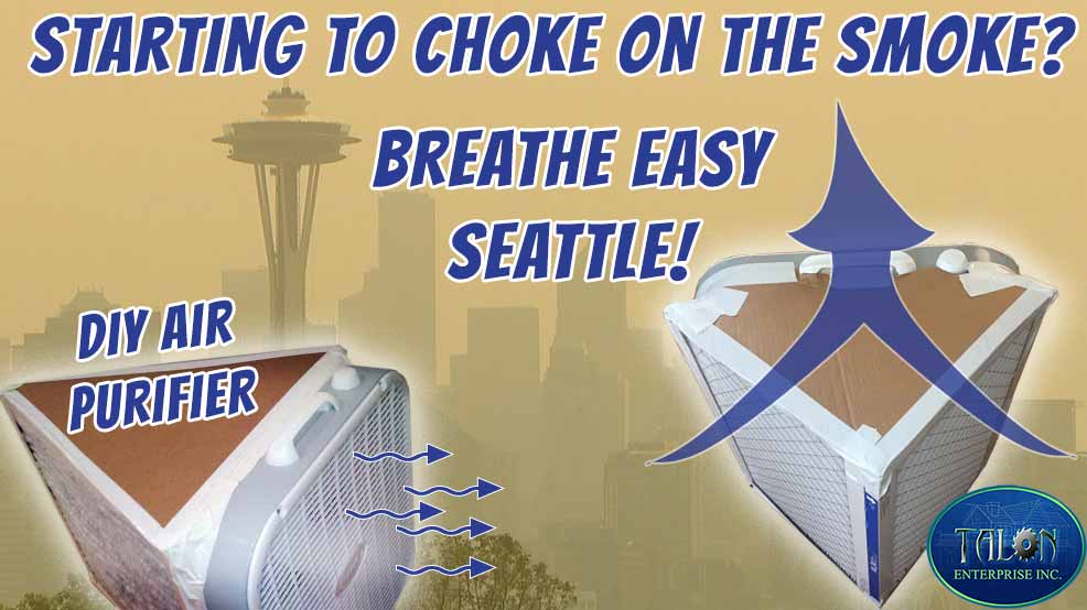 TalonEnterprize's tweet photo. DIY Air Purifier: Easy and cheap to make at home. 1 Box fan, 2 HVAC filters, &amp; Duct tape! Especially important now for elderly, babies, and people with respiratory issues. Keep family &amp; pets healthy during this situation. #AirQuality #SmokeCovidRisk #AirPollution #seattlesmoke https://t.co/CLK4znzFOy