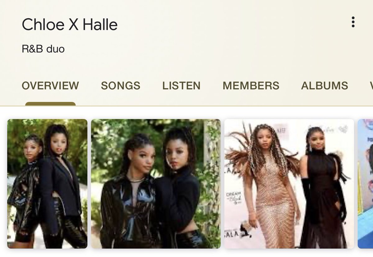 they even have a stage name of chloe x halle (you never know for sure google might be lying)