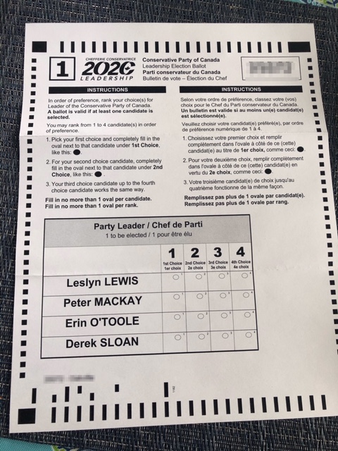 5. Ranked ballots are already used all across Canada, by every political party, to elect their own leaders. It's also the fastest spreading reform in North America, with recent adoption by New York City and the entire state of Maine! Here's the ranked ballot used by  @CPC_HQ: