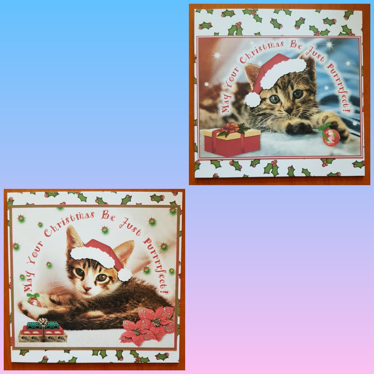 DesignsTogether's tweet photo. We had the Christmas cards for dog lovers now it's time for the cat lovers! These will be in sold in multiples of 6! Message me to order xx https://t.co/l8i1xakuFU