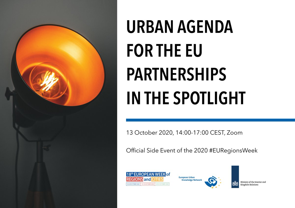 We’re delighted to announce our upcoming #EURegionsWeek side-event ‘Urban Agenda for the EU partnerships in the Spotlight’, organised on behalf of @MinBZK! Programme here: eukn.eu/fileadmin/File… Register here: eveeno.com/UAEU-Partnersh… #UAEU #urban #EWRC2020 @CCRECEMR