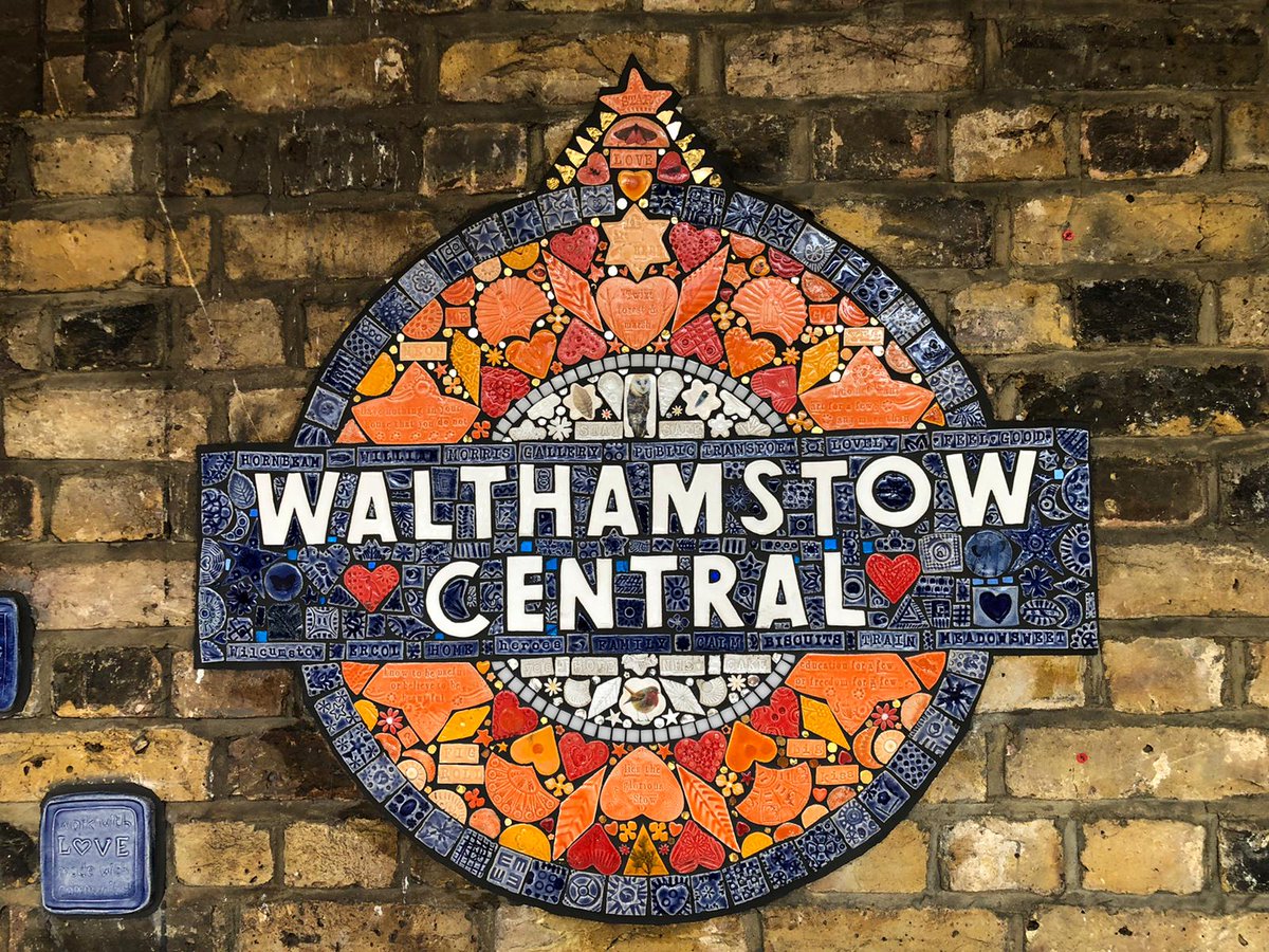 BALtiling's tweet photo. BAL Area Sales Manager @BAL_AndyO recently helped install two mosaic roundels at Walthamstow Central station as part of a community art project by local mosaic artist Maud Milton.  This roundel was fixed with BAL Rapid Flex Fibre Plus. #tiles #tiling #mosaic #roundel https://t.co/sHhXGCgAG5