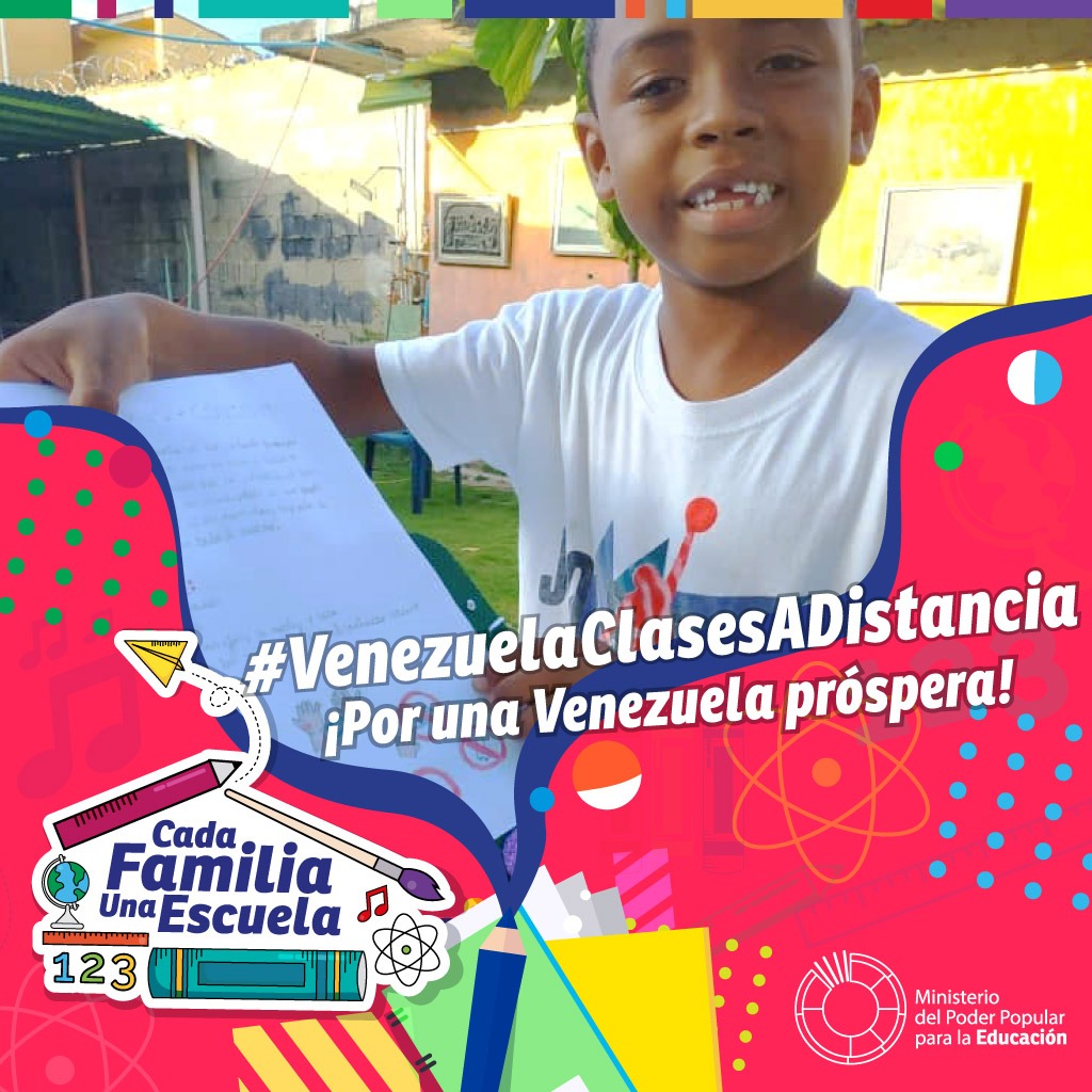 IncesCaracas1's tweet photo. El día de mañana #16Sep se da inició al año escolar 2020-2021 bajo la modalidad a distancia vía online 🖥️ desde 🏡 garantizando la salud y el aprendizaje de nuestros niñ@s y adolescentes. 
#VenezuelaClasesADistancia 
 @NicolasMaduro @Wuikelman @MPPEDUCACION @incesvzla https://t.co/KS7NpgqrVi