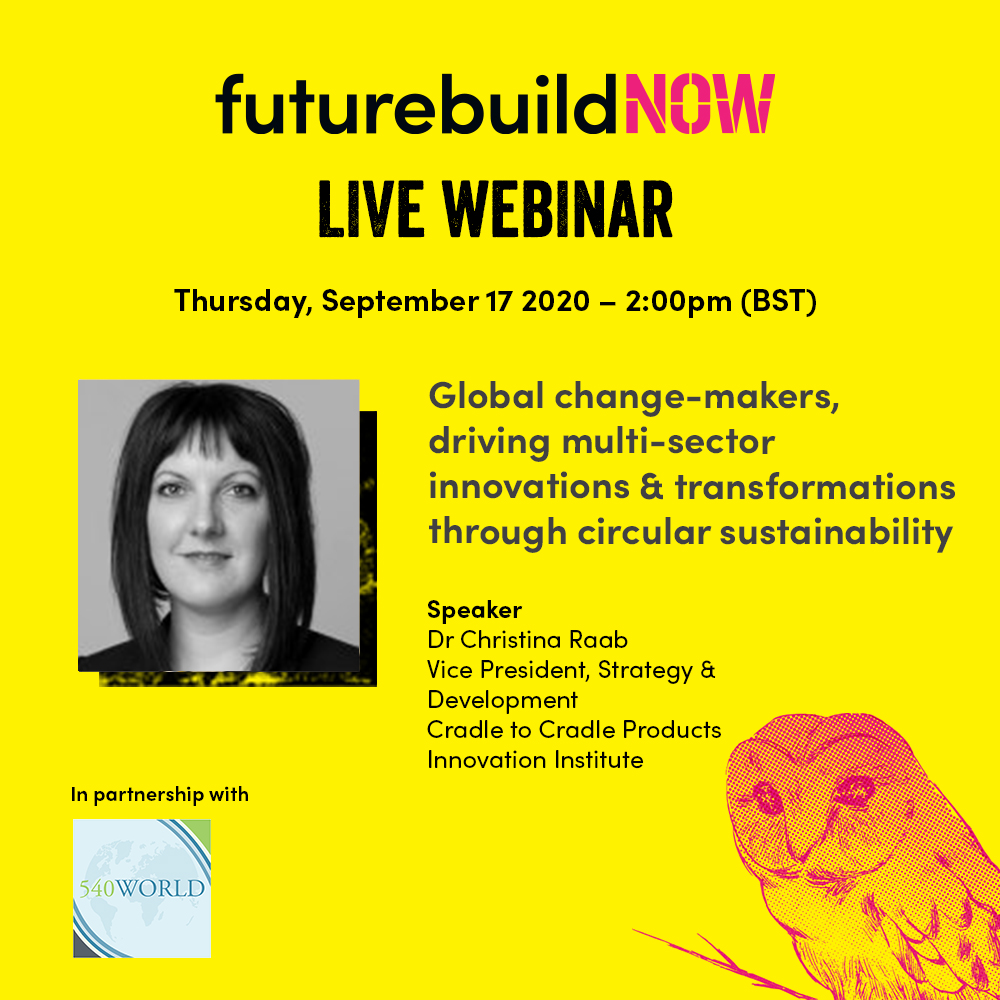 FuturebuildNow's tweet photo. Hear @C2Ccertified VP Christina Raab outline the Cradle to Cradle Certified™ Products Program in our free webinar this Thursday. Book your place now - https://t.co/IYvs16qjMP #FuturebuildNow #Futurebuild2021 #cradletocradle https://t.co/QEEuTnioxa