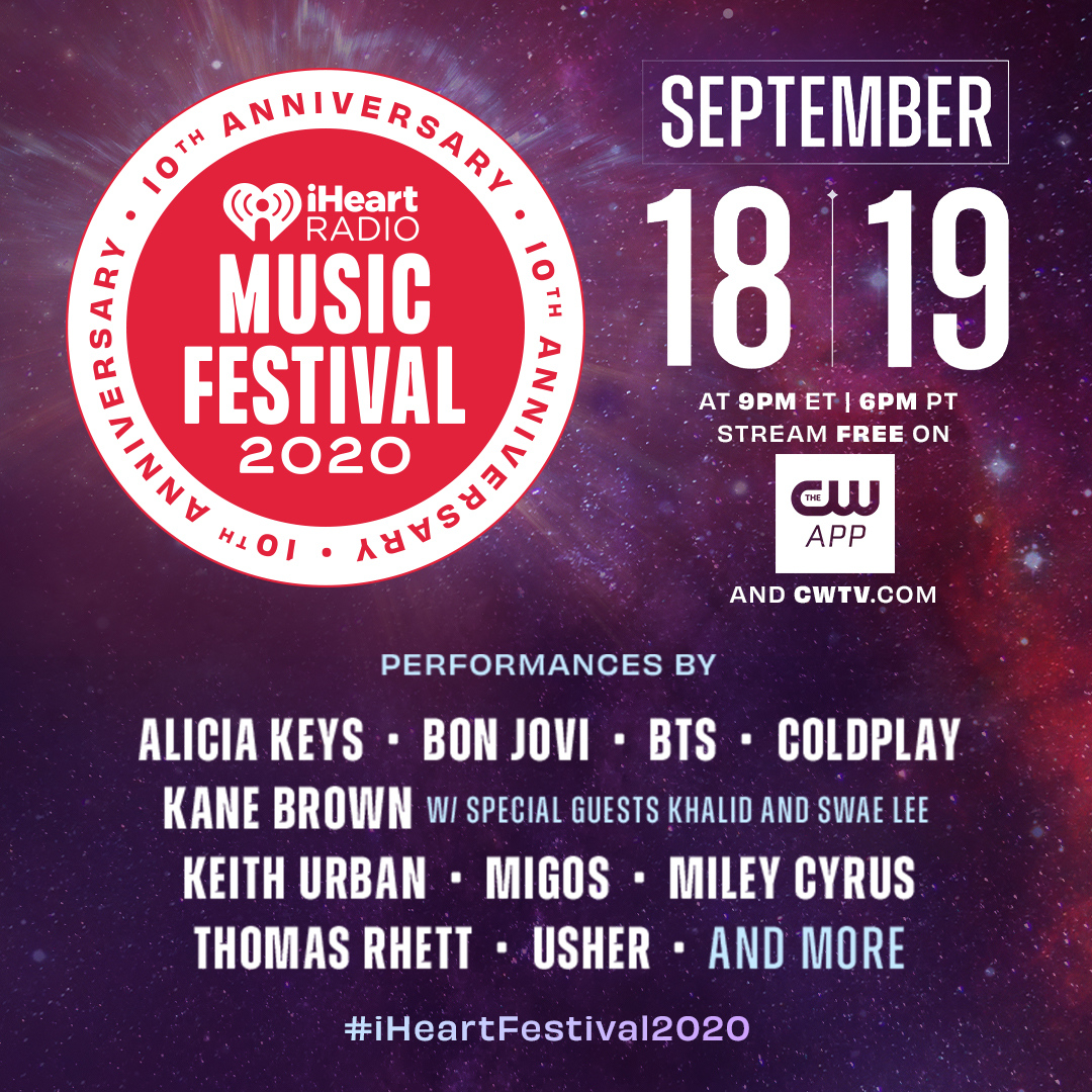 Don't miss the #iHeartFestival2020 🎵 Listen on iHeartRadio and watch on the CW app this Friday &amp; Saturday at 9pm ET / 6pm PT!
