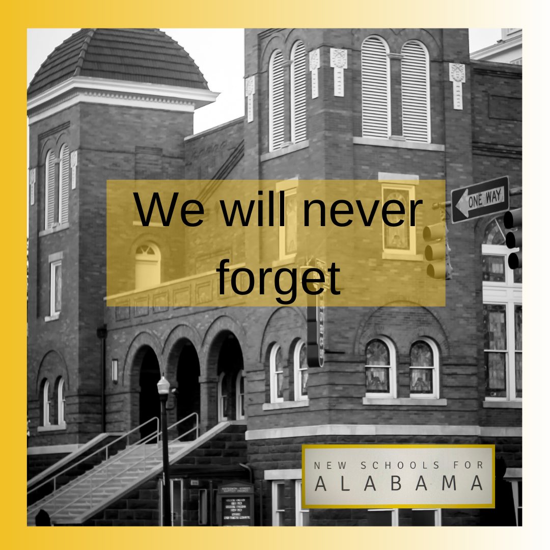 AlabamaNew's tweet photo. Today we pause to remember the lives of the 4 little girls killed in the bombing of @16thstreetbham church - September 15, 1963. Addie Mae Collins, Denise McNair, Cynthia Wesley, Carole Robertson. #wewillneverforget https://t.co/ztedGEFT8y