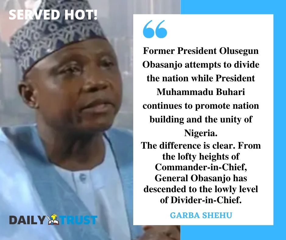 daily_trust's tweet photo. @GarShehu
#servedhot #dailytrust #presidency #obasanjo https://t.co/gcPuUh5cmQ