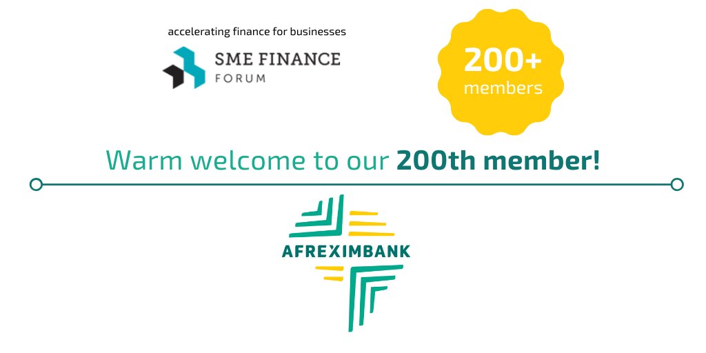 SMEFinanceForum's tweet photo. [MEMBER NEWS] 🎉We've hit a new milestone! 
@afreximbank has joined us as the 200th member of the @SMEFinanceForum. Thank you for your support and contributions to changing the landscape of #smefinancing around the world. 

#smefinance #200members 

More> https://t.co/qiQiUFTGWT https://t.co/cunh6vKa1w