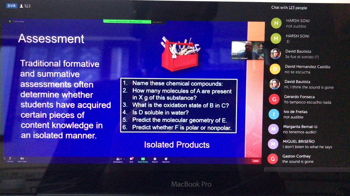 AndresMGRyu's tweet photo. @LatinXChem @vicatal @paux_gr @Teachforaliving @ACSPublications @AmerChemSociety @nanoprofe @theochemmerida Now, we have problem with the audio, which we don’t hear. Can you fix the problem? https://t.co/NzNO5uNYVu