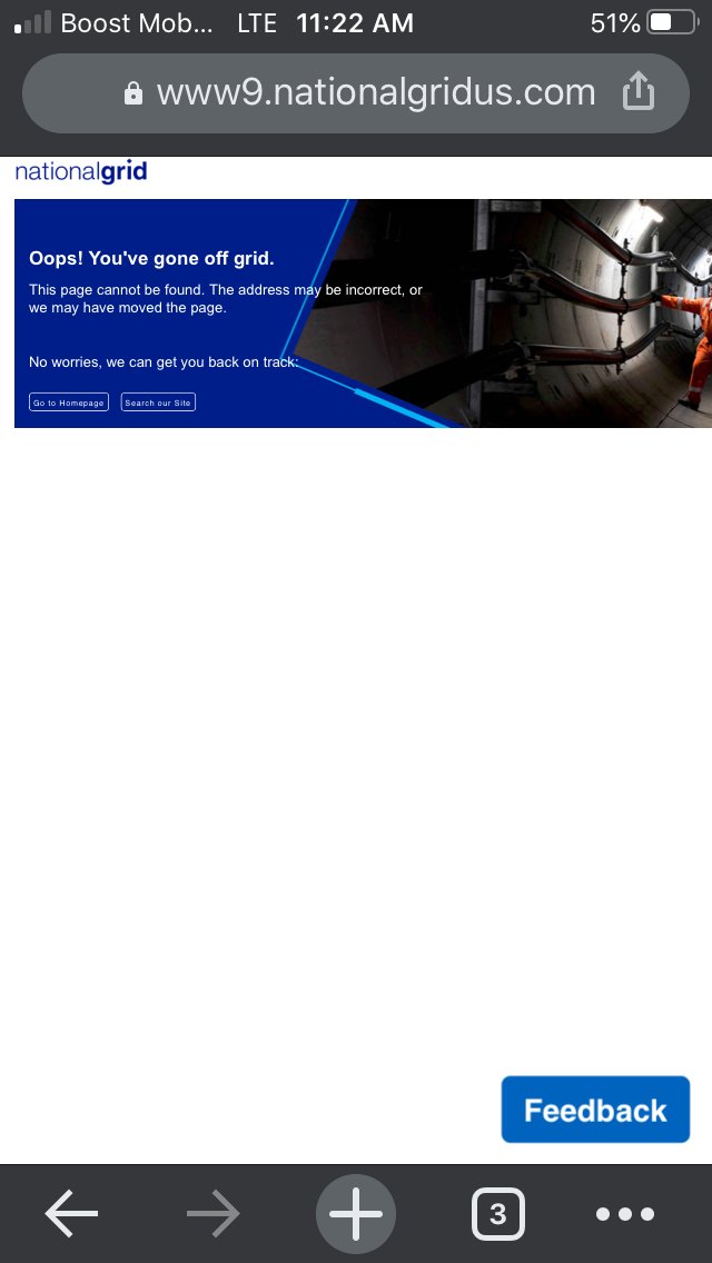 nieber's tweet photo. @nationalgridus 
Fix your website . Can’t even login  I spent 2hrs37mins on hold yesterday before I hung up. All I want is to set up my banking info on your website . I’m not interested in paying by mail, or phone or an iOS app or western union. https://t.co/KFjsdbHbQP