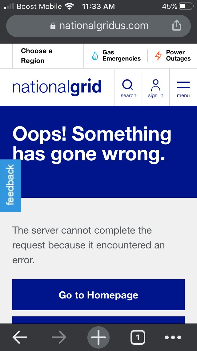 nieber's tweet photo. @nationalgridus 
Fix your website . Can’t even login  I spent 2hrs37mins on hold yesterday before I hung up. All I want is to set up my banking info on your website . I’m not interested in paying by mail, or phone or an iOS app or western union. https://t.co/KFjsdbHbQP