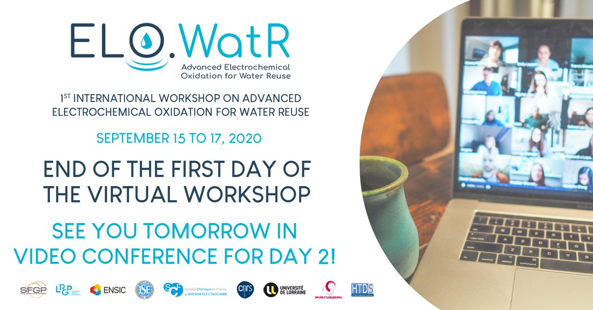 UL_Propuls's tweet photo. [ELO.WatR 2020, September 15-17 2020]
The virtual workshop on Advanced Electrochemical Oxidation for Water Reuse started today morning. Thank you to all participants for this first day of video conference.
Keep updated about ELO.WatR: https://t.co/FAo20XpDwU https://t.co/yN1V93fS3W