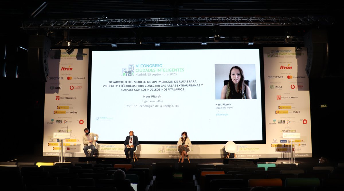 CongresoCI's tweet photo. Damos paso a la ponencia online de Neus Pitarch @itenergia "Desarrollo modelo optimización rutas #VehículosEléctricos para conectar áreas extraurbanas rurales con núcleos hospitalarios" VI Congreso #CiudadesInteligentes #CongresoCI6 Organiza @grupotecmared https://t.co/haE3yPnQEv https://t.co/vi7RDIQkBt