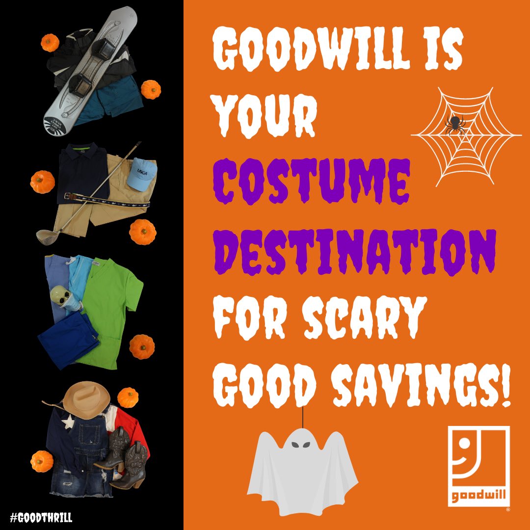 GoodwillNG's tweet image. 🦇 Get a head start on your DIY Halloween costume hunt at #GoodwillNG. You’re in for a #Goodthrill!!